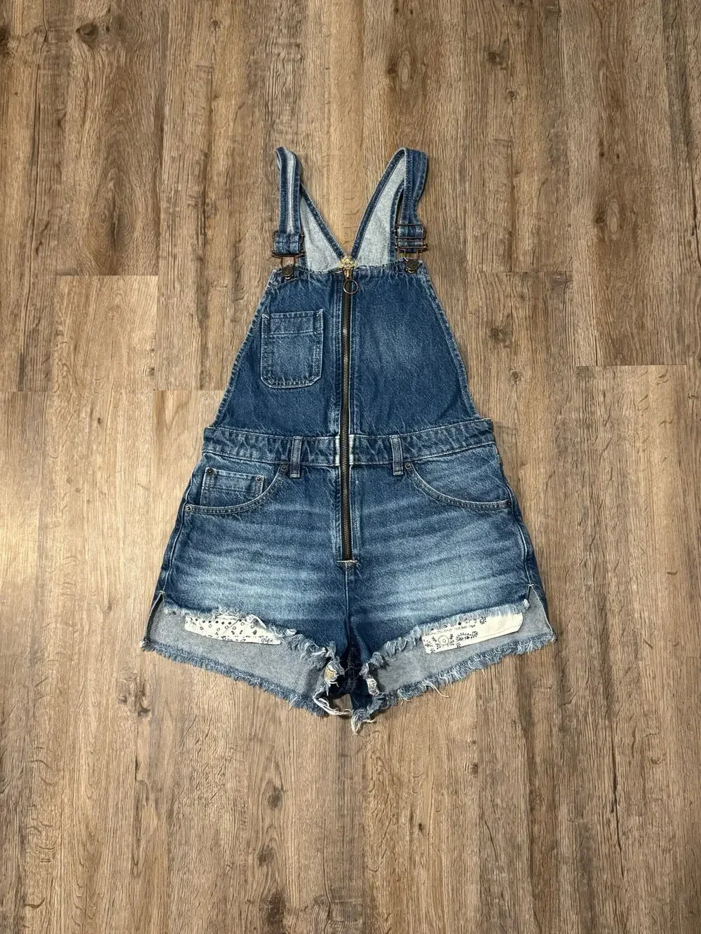 Free People Women's Sunkissed Denim Short Overalls Size 6